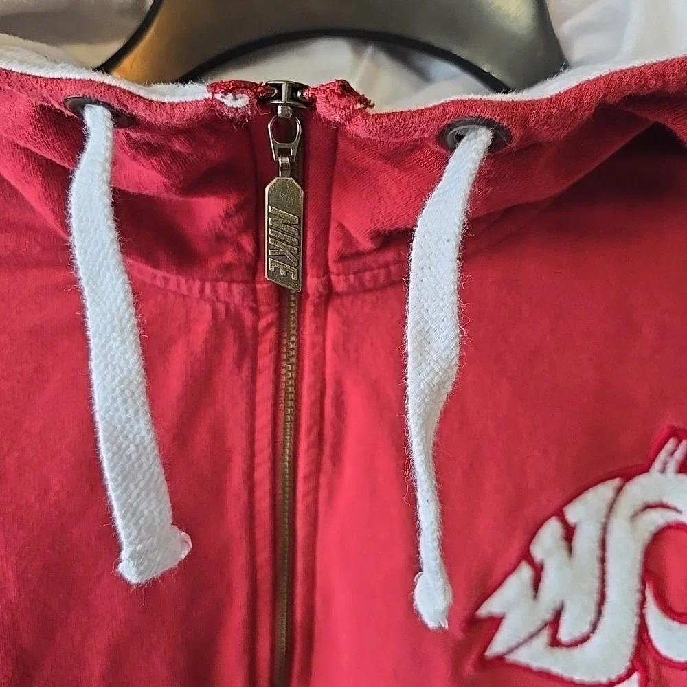 Nike Washington State Cougars 1/2‎ Zip Hoodie Sweatshirt Red White Women's XL